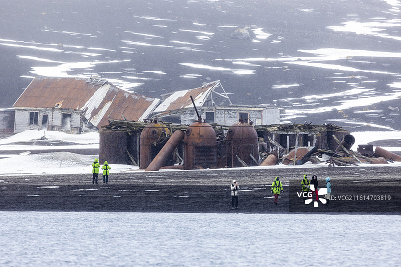 人类的足迹南极捕鲸站图片素材