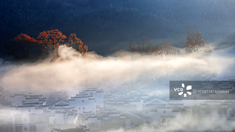 婺源石城红枫图片素材