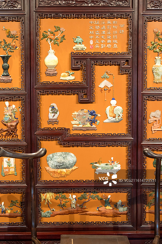 北京正阳楼藏品中式雕花屏风国宝实拍图片图片素材
