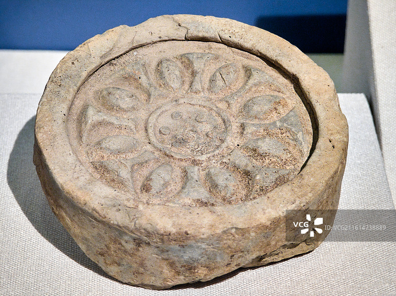 桐柏宫莲花纹瓦当，唐代，台州博物馆藏图片素材