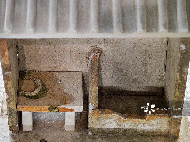 三彩建筑模型，唐代，陕西历史博物馆藏图片素材