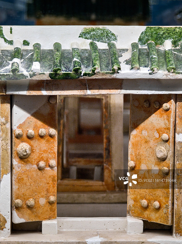 三彩建筑模型，唐代，陕西历史博物馆藏图片素材