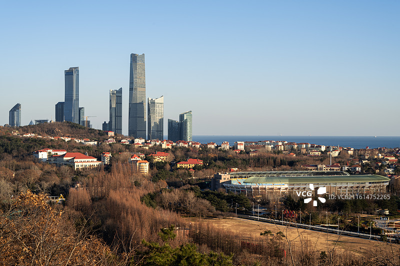 青岛浮山湾高楼群图片素材