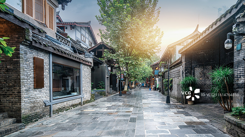 成都宽窄巷子街景图片素材