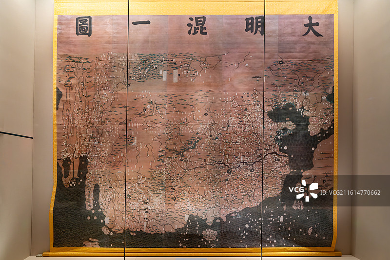 中国航海博物馆大明混一图 明朝图片素材