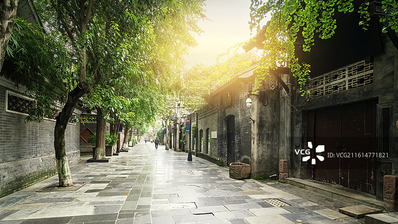 成都宽窄巷子街景图片素材