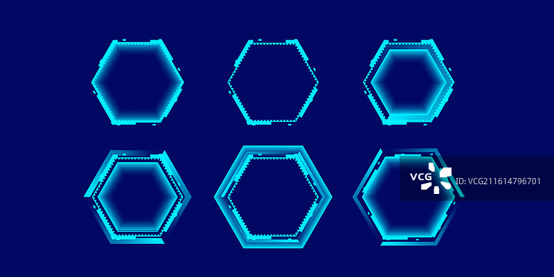 六边形科技边框图片素材