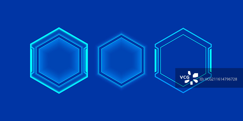 六边形科技边框图片素材