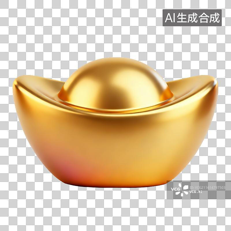 【AI数字艺术】黄金元宝图片素材
