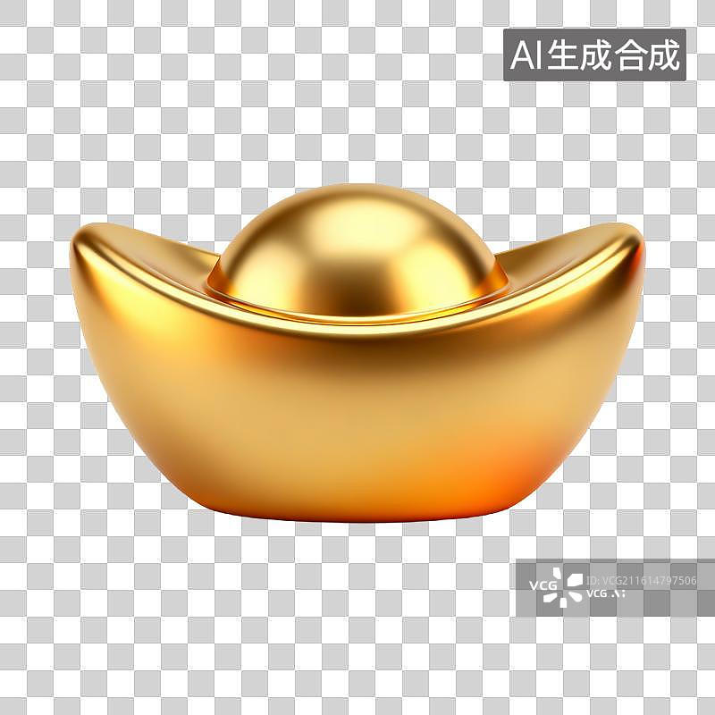【AI数字艺术】黄金元宝图片素材