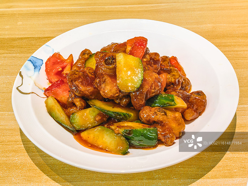 糖醋排骨的特写图片素材