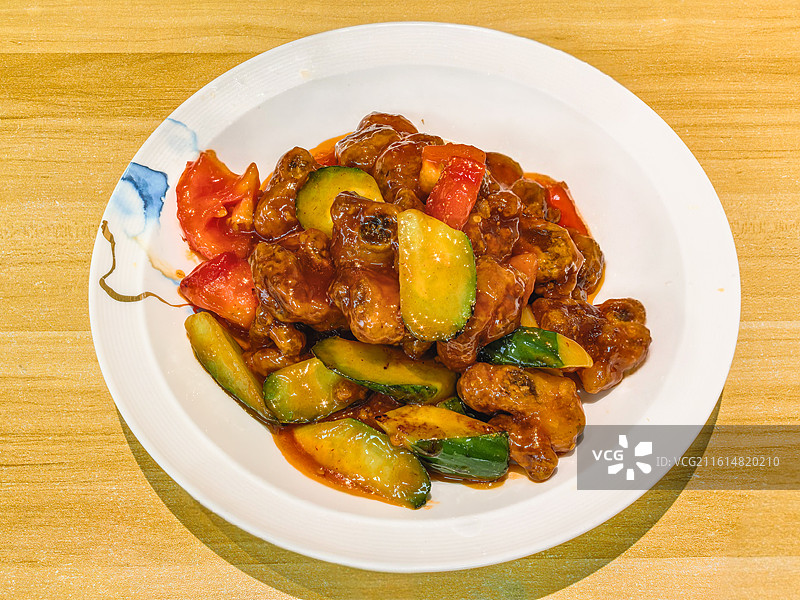 糖醋排骨的特写图片素材