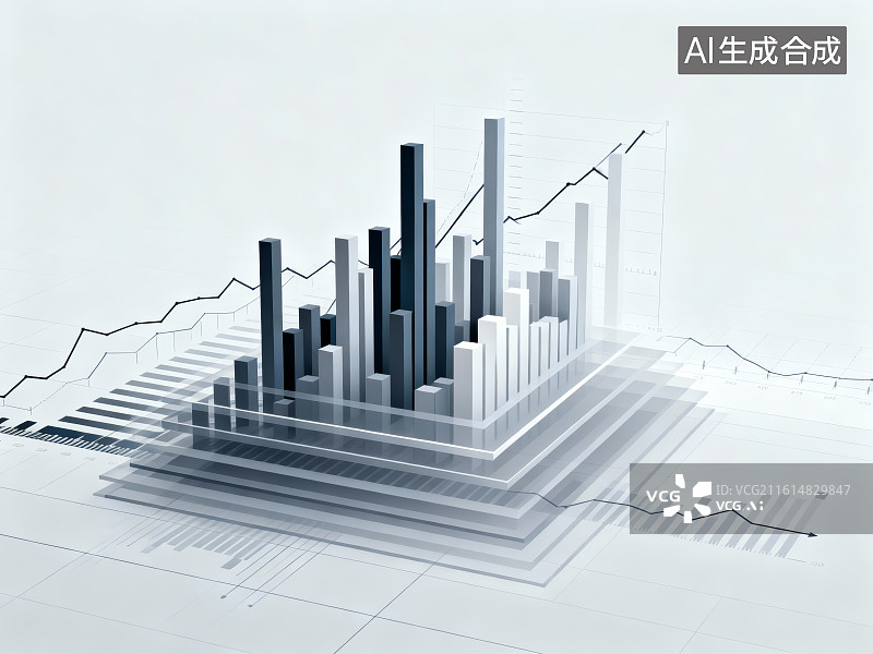 【AI数字艺术】商业数据可视化图表展示图片素材