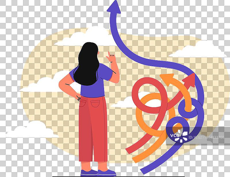 女性选择道路，年轻女孩做决定图片素材