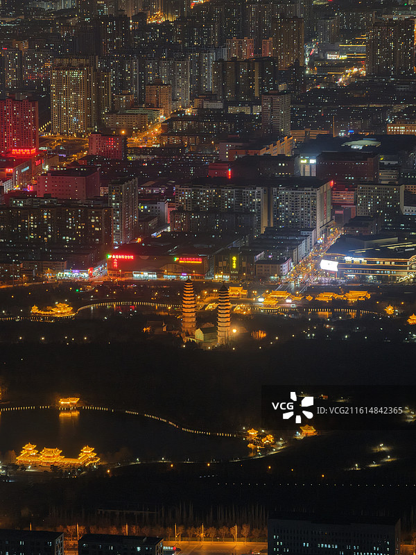 双塔,僧院,太原,双峰塔,永祚寺,双塔公园图片素材