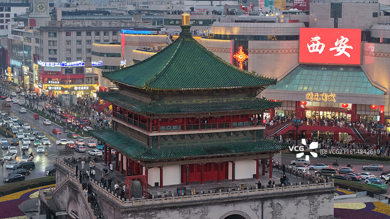 航拍西安图片素材