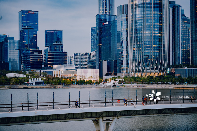 深圳湾人才公园夜景 我爱深圳 发展发达 经济 珠三角 粤港澳大湾区图片素材