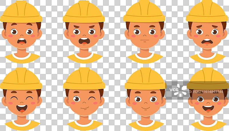 戴着防护帽的男性建筑工人图片素材