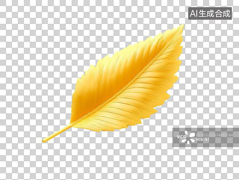 【AI数字艺术】一片金色的叶子图片素材