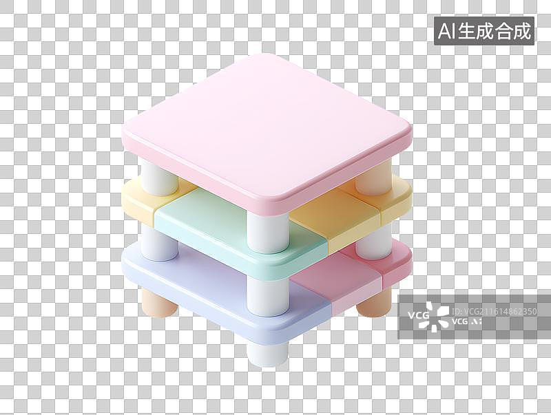 【AI数字艺术】彩色卡通置物架图片素材