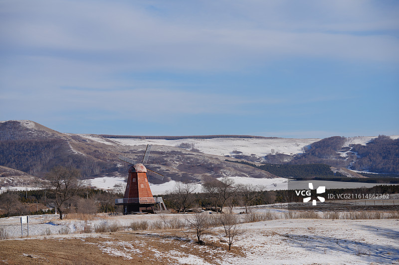 乌兰布统 金蟾湖 风景区 摄影机基地 雪景图片素材