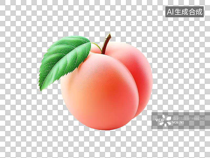 【AI数字艺术】一颗卡通桃子图片素材