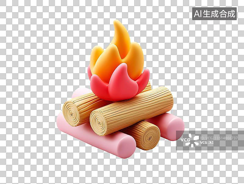 【AI数字艺术】正在燃烧的火堆图片素材