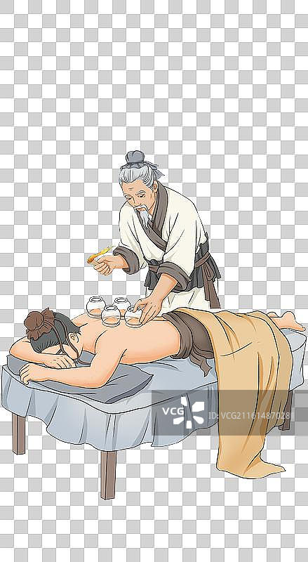 中医拔罐人物图片素材