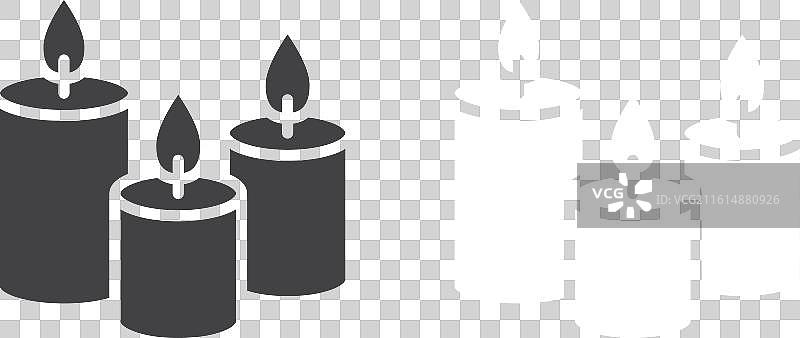 细线条蜡烛图标集图片素材