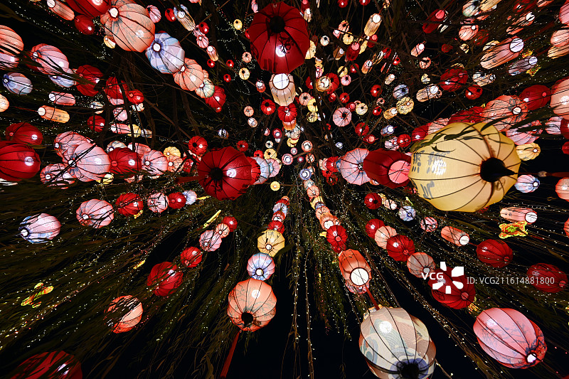 2026南京老门东灯会璀璨启幕：第40届秦淮灯会分展点亮古城夜色， 马年主题灯展图片素材