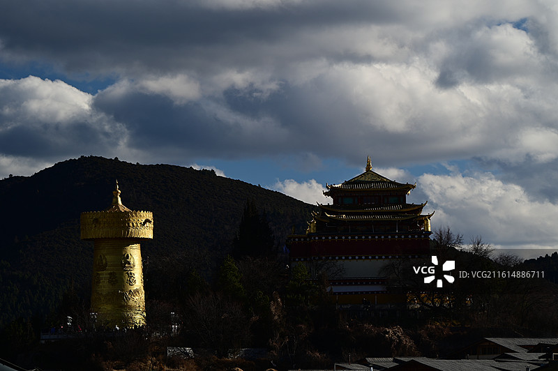 香格里拉独克宗古城及风景图片素材