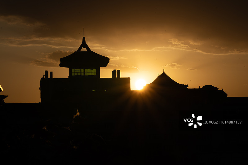 北京协和医院-落日图片素材