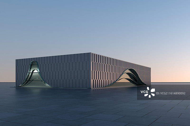 现代建筑结构在开阔地平线上图片素材