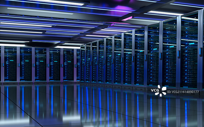 数据中心服务器机柜排列图片素材