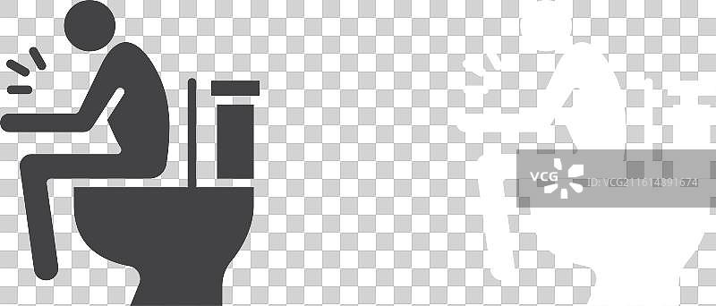 腹泻图标细线集图片素材