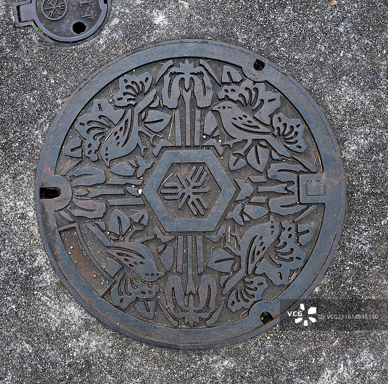 大阪街头窨井盖图片素材