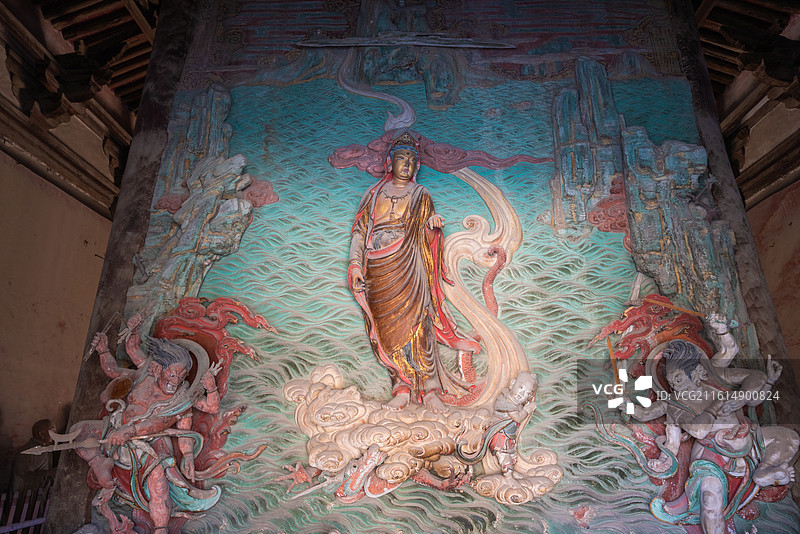 新绛县福胜寺渡海观音壁画图片素材