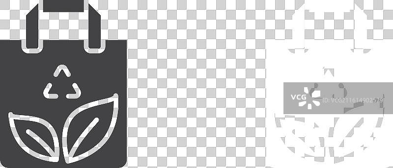 环保袋图标细线集图片素材