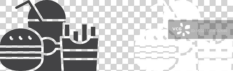 快餐图标细线集图片素材