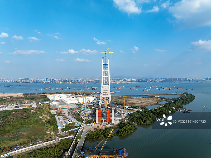 狮子洋通道建设情况图片素材