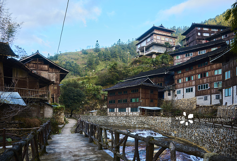 贵州毛坪传统苗寨图片素材