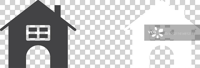 房屋图标细线集图片素材