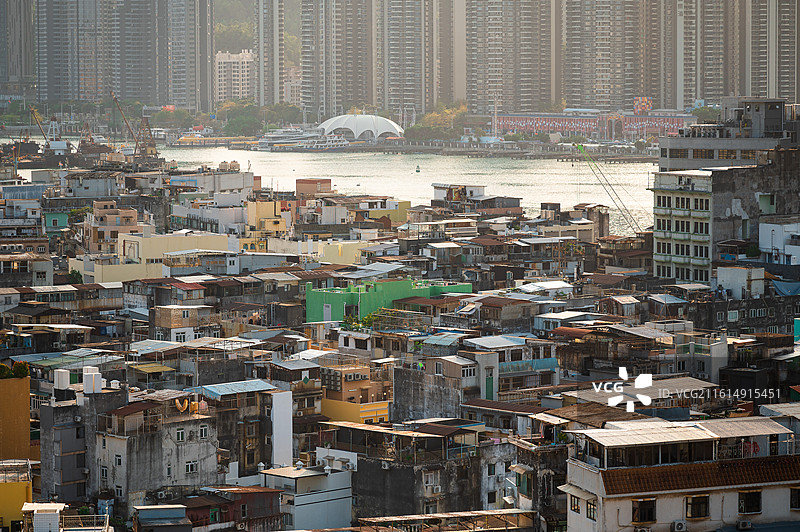 澳门炮台山上俯瞰澳门城市风光图片素材