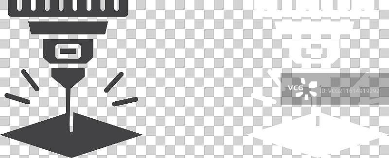 激光机图标细线集图片素材