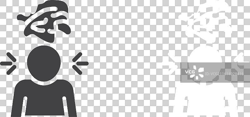 精神疾病图标细线集图片素材