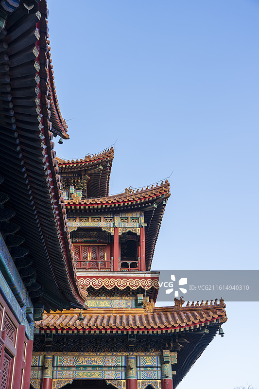 雍和宫万福阁是雍和宫最雄伟的建筑，也是全国重点文物保护单位雍和宫的重要组成部分。图片素材