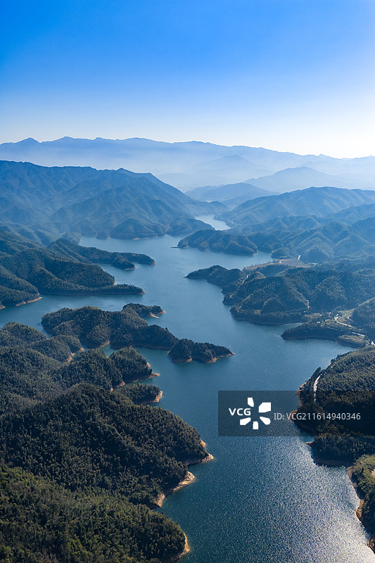 航拍江西萍乡芦溪狗脑寨与山口岩水库图片素材