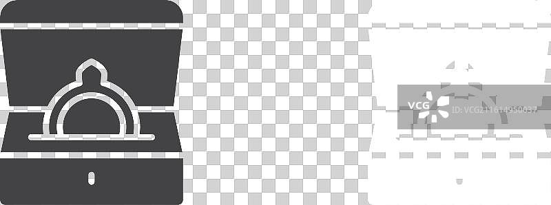 戒指盒图标细线集图片素材