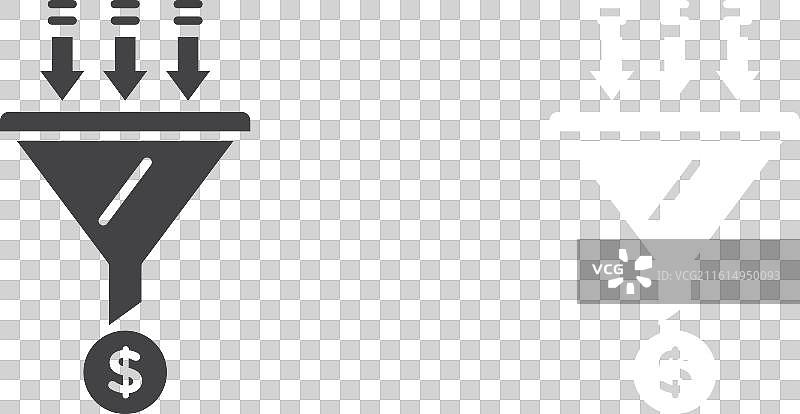 销售漏斗图标细线集图片素材