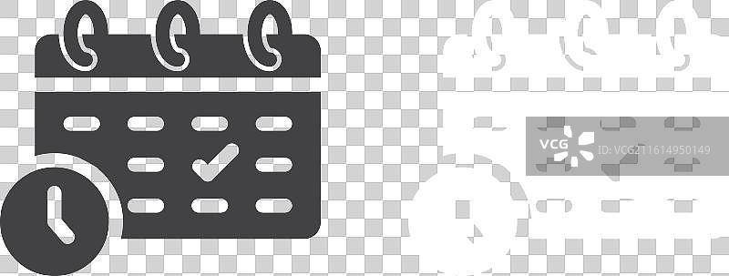 日程图标细线集图片素材